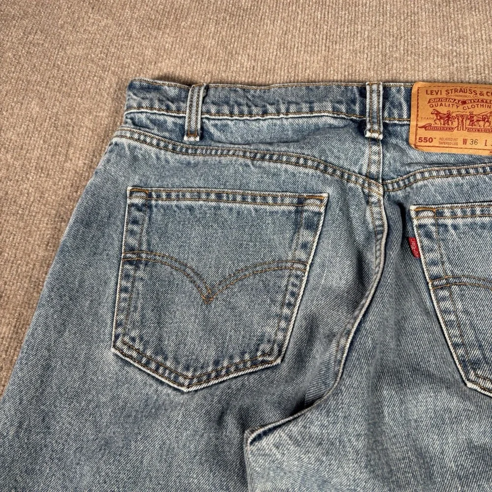 Vintage‎ Levis 550 Jeans Mens 34x32 (Tag 36x32) Relaxed Tapered Blue Denim 90s